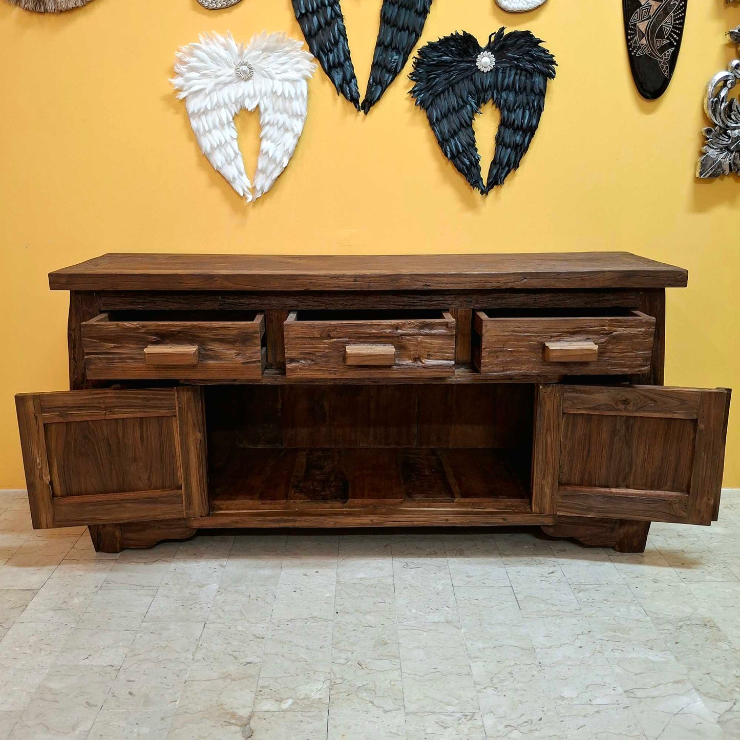 Credenza etnica linea Flintstones porta tv rustico