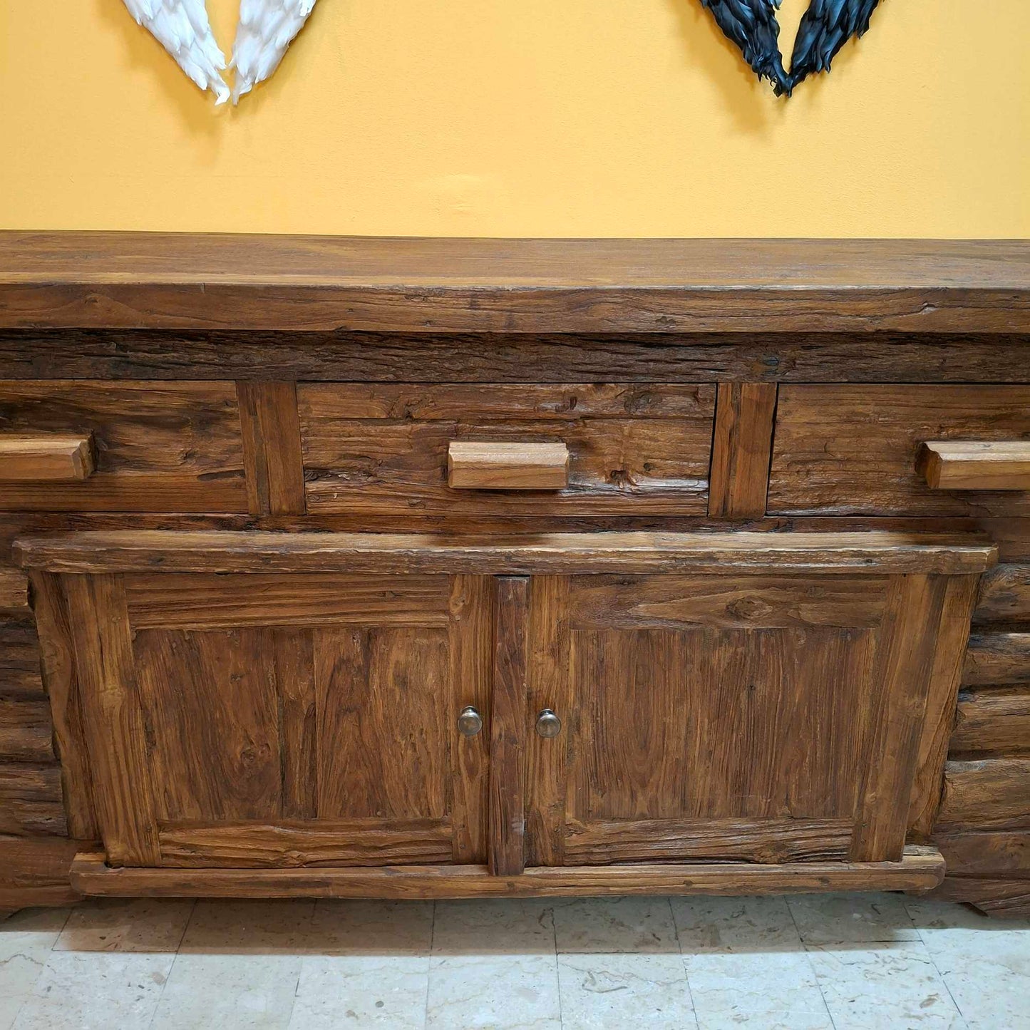 Credenza etnica linea Flintstones porta tv rustico