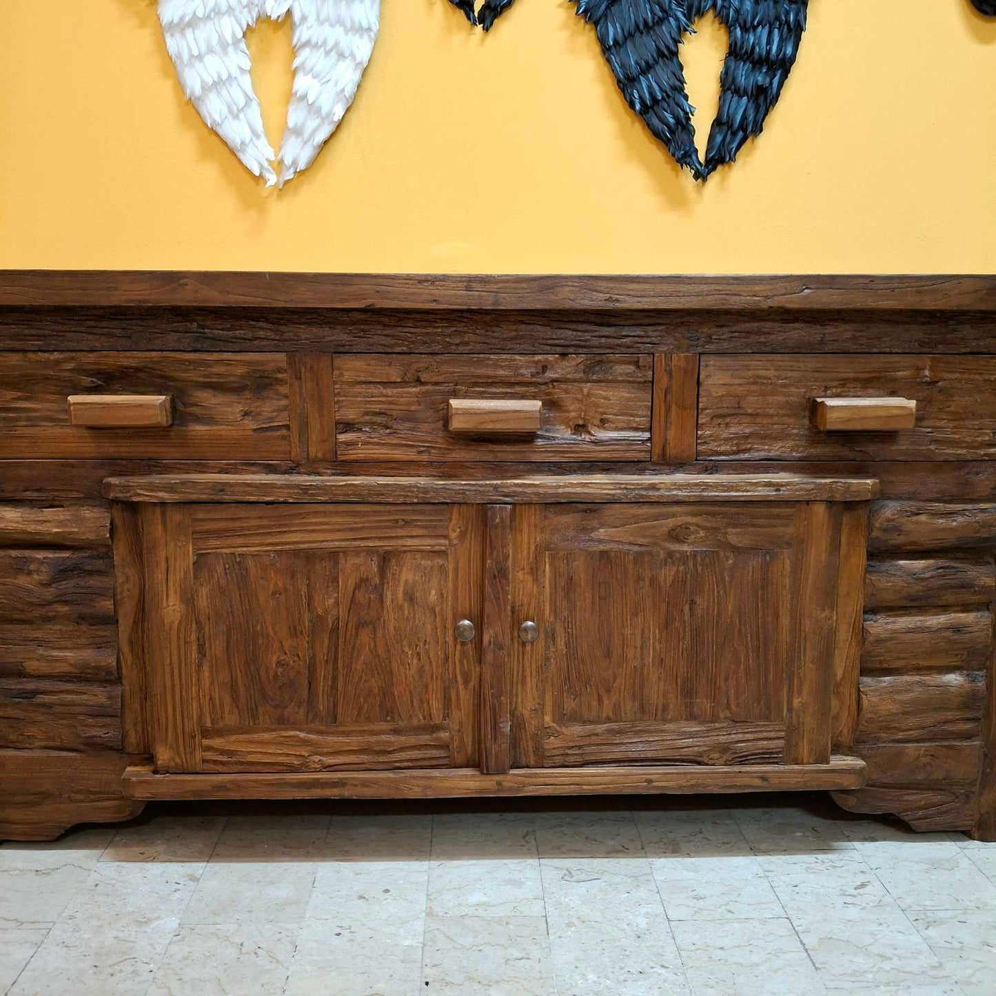 Credenza etnica linea Flintstones porta tv rustico