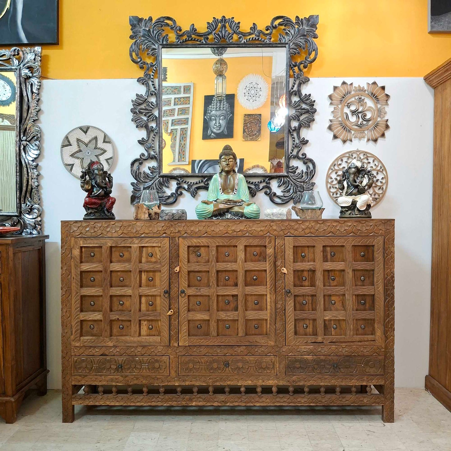 Credenza etnica mobile vintage buffet in teak