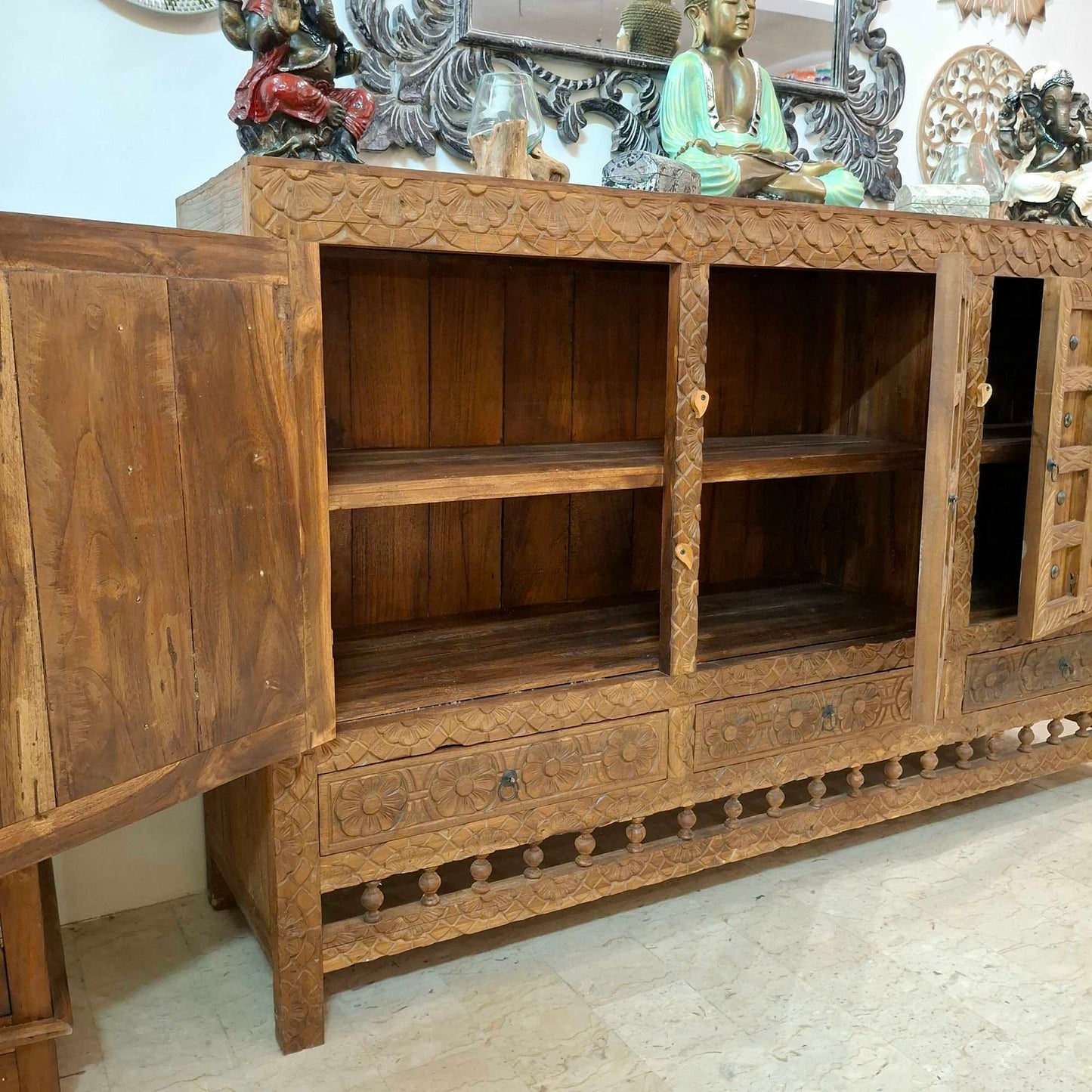 Credenza etnica mobile vintage buffet in teak
