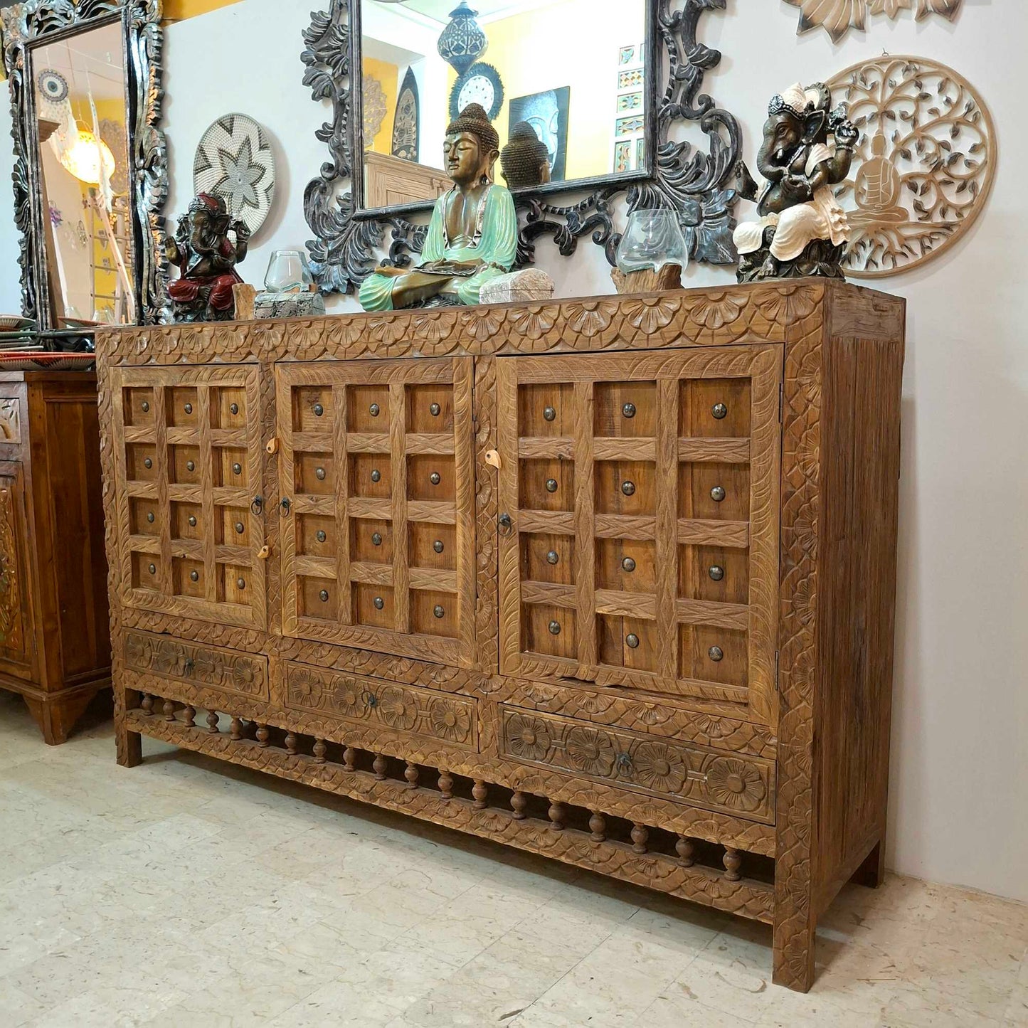 Credenza etnica mobile vintage buffet in teak