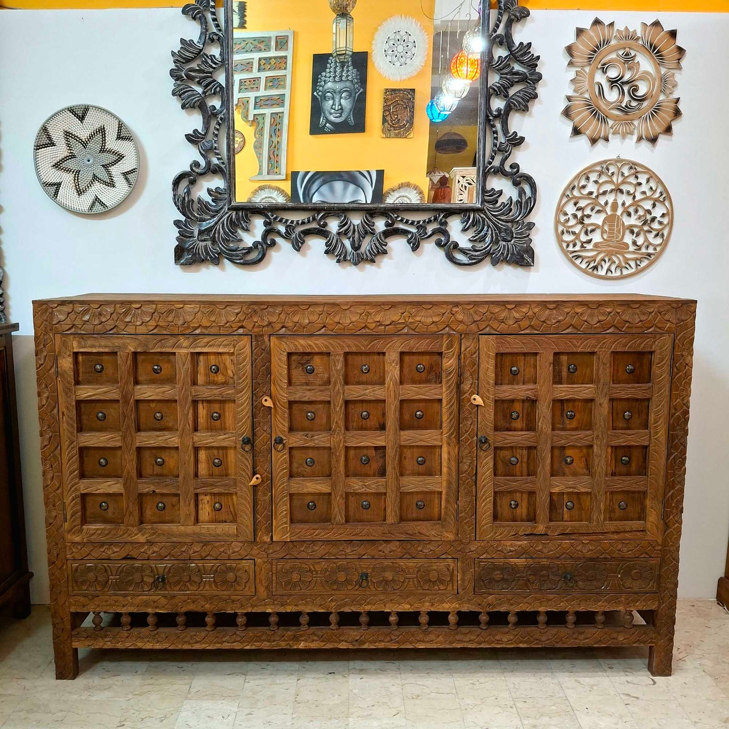 Credenza etnica mobile vintage buffet in teak