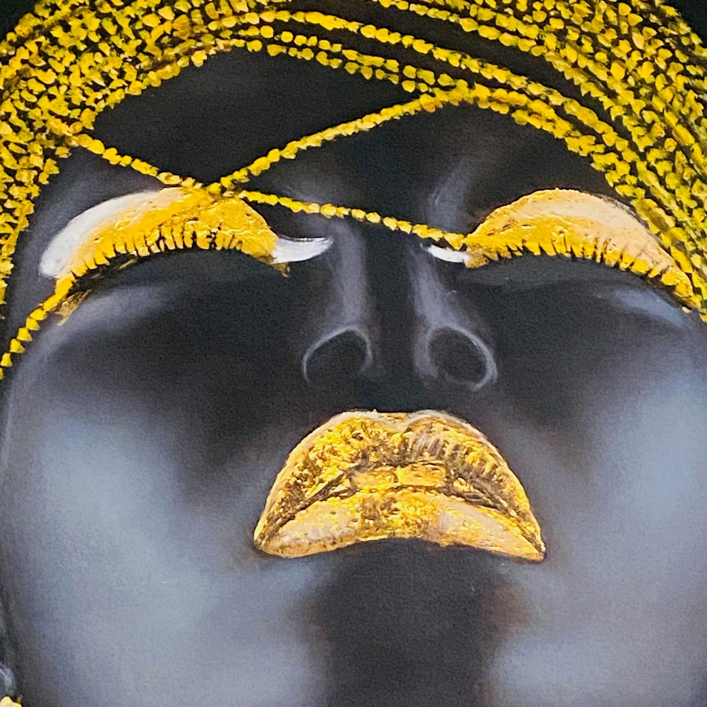 Peinture ethnique Peinture à l'huile sur toile Femme Or