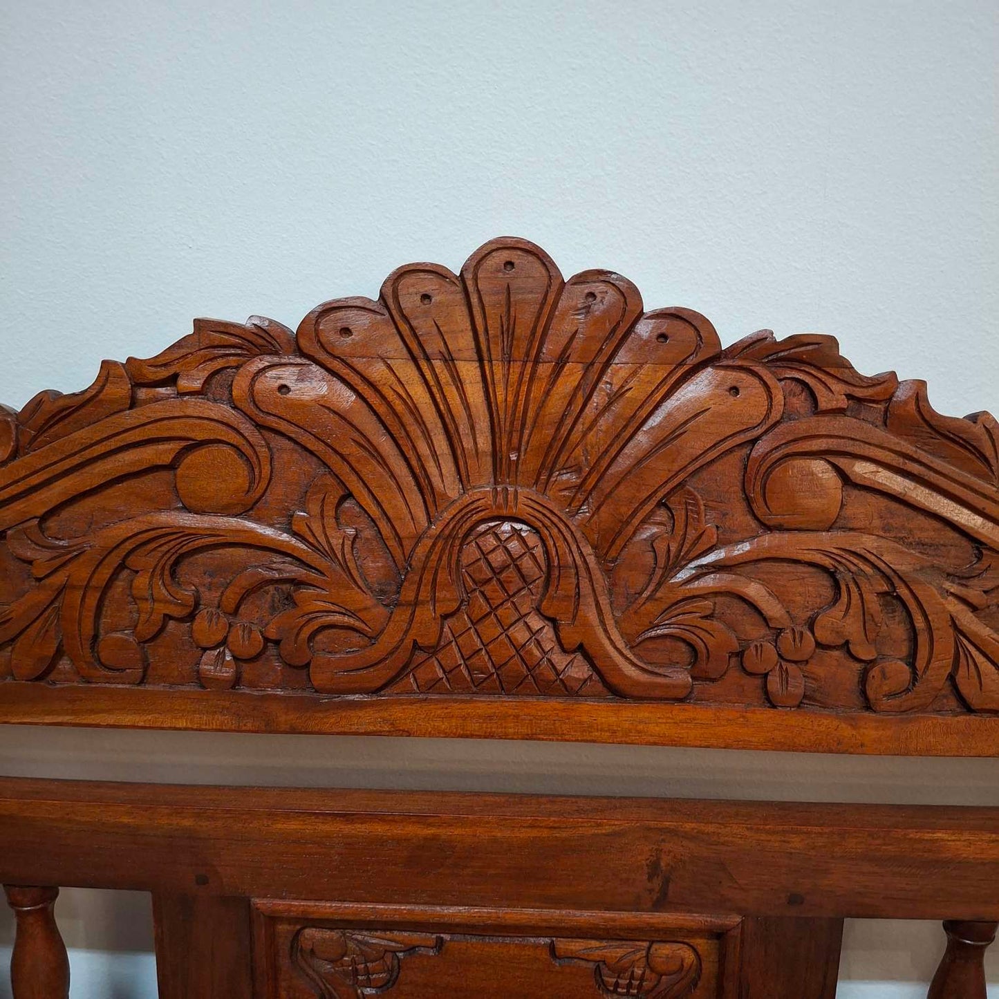 Ethnic sofa armchair with floral carvings