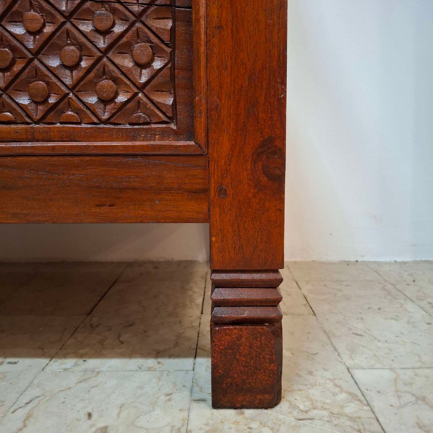 Ethnic sofa armchair with floral carvings