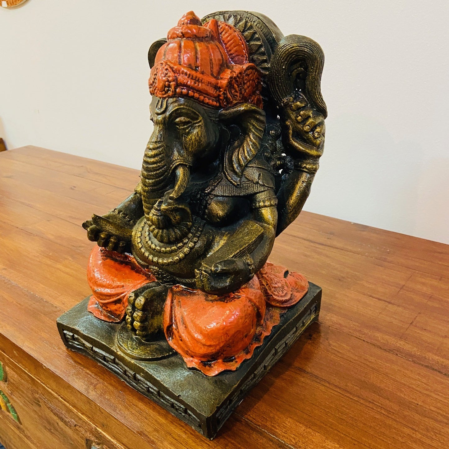 Statue d'éléphant Ganesh, divinité hindoue de style ethnique