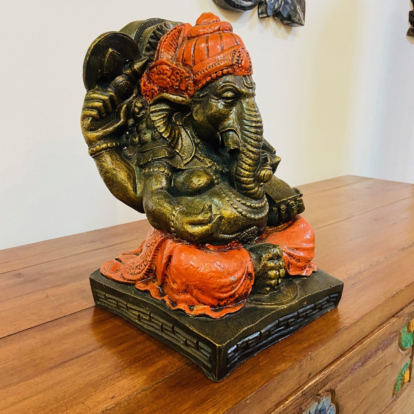 Statue d'éléphant Ganesh, divinité hindoue de style ethnique