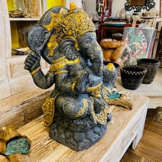 Statue de Ganesh, divinité sacrée en pierre d'éléphant