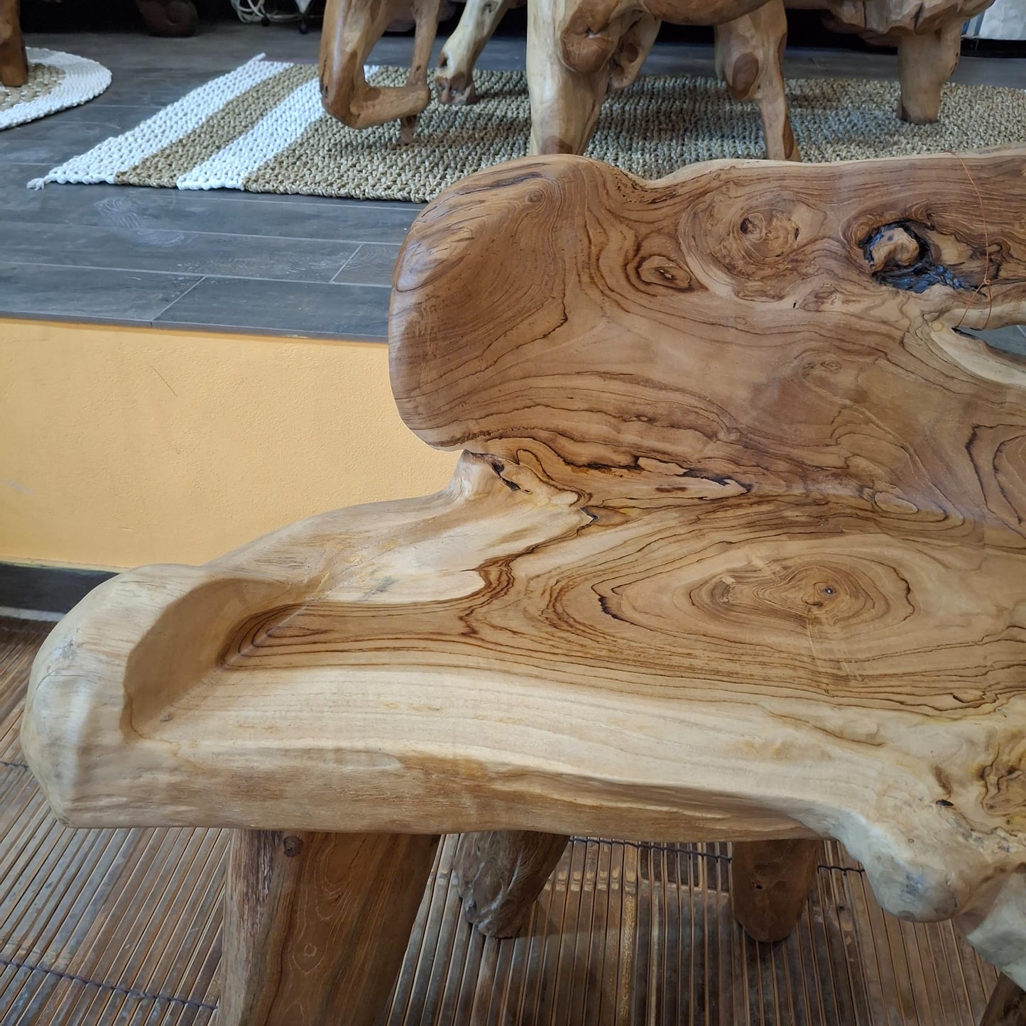 Panchina etnica radice di legno teak