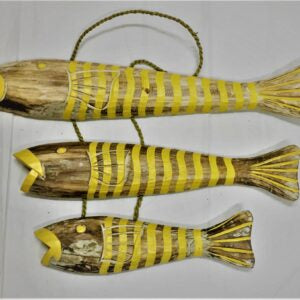 Set etnico 3 pesci colorati in legno stile marinaro - ETNICBAY