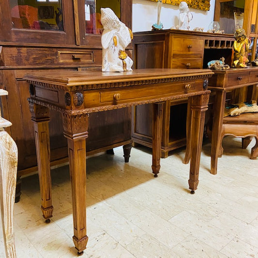 Studio Sedia Scrivania Legno Teak Arredo Etnico