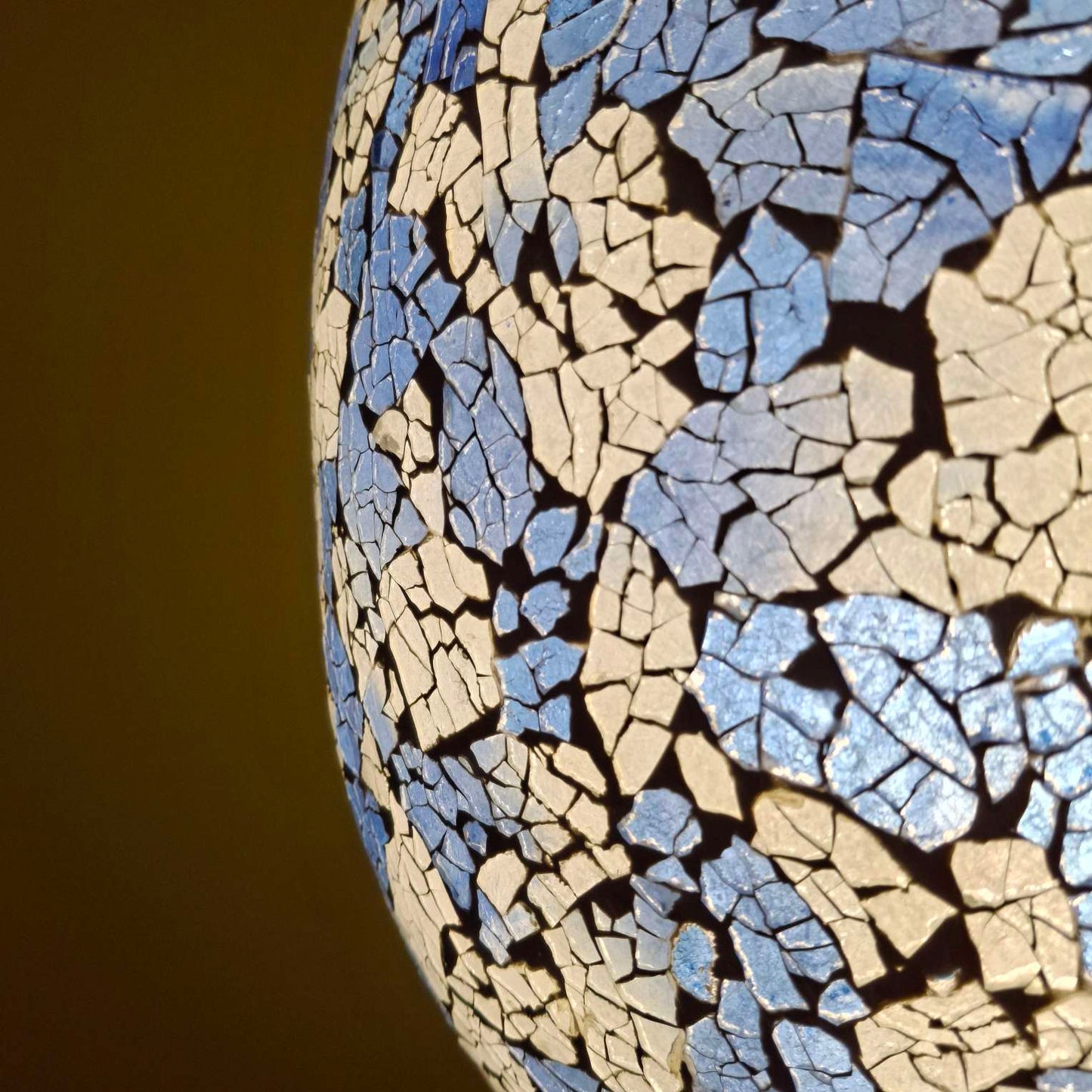 Lampada da tavolo abatjour in vetro bianca e blu - ETNICBAY