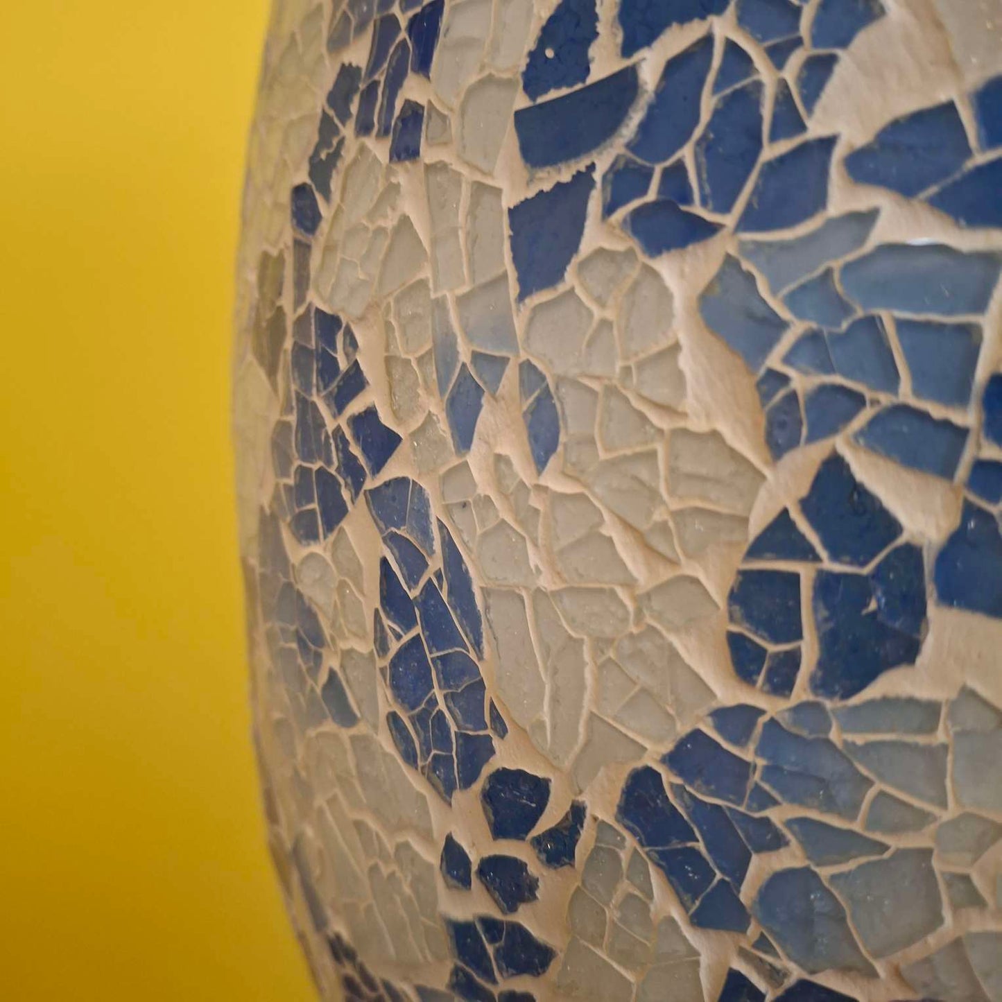 Lampada da tavolo abatjour in vetro bianca e blu - ETNICBAY