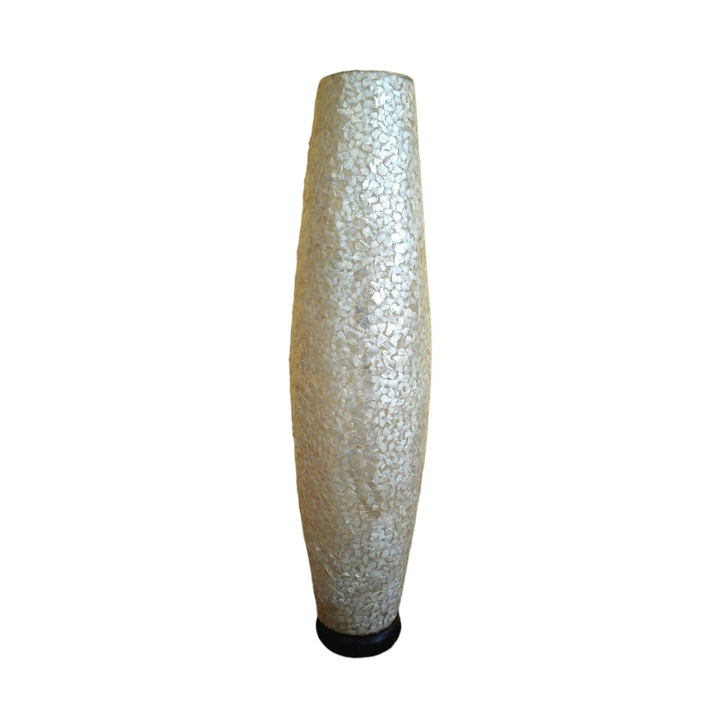 Lampada da terra in mosaico di madre perla bianco