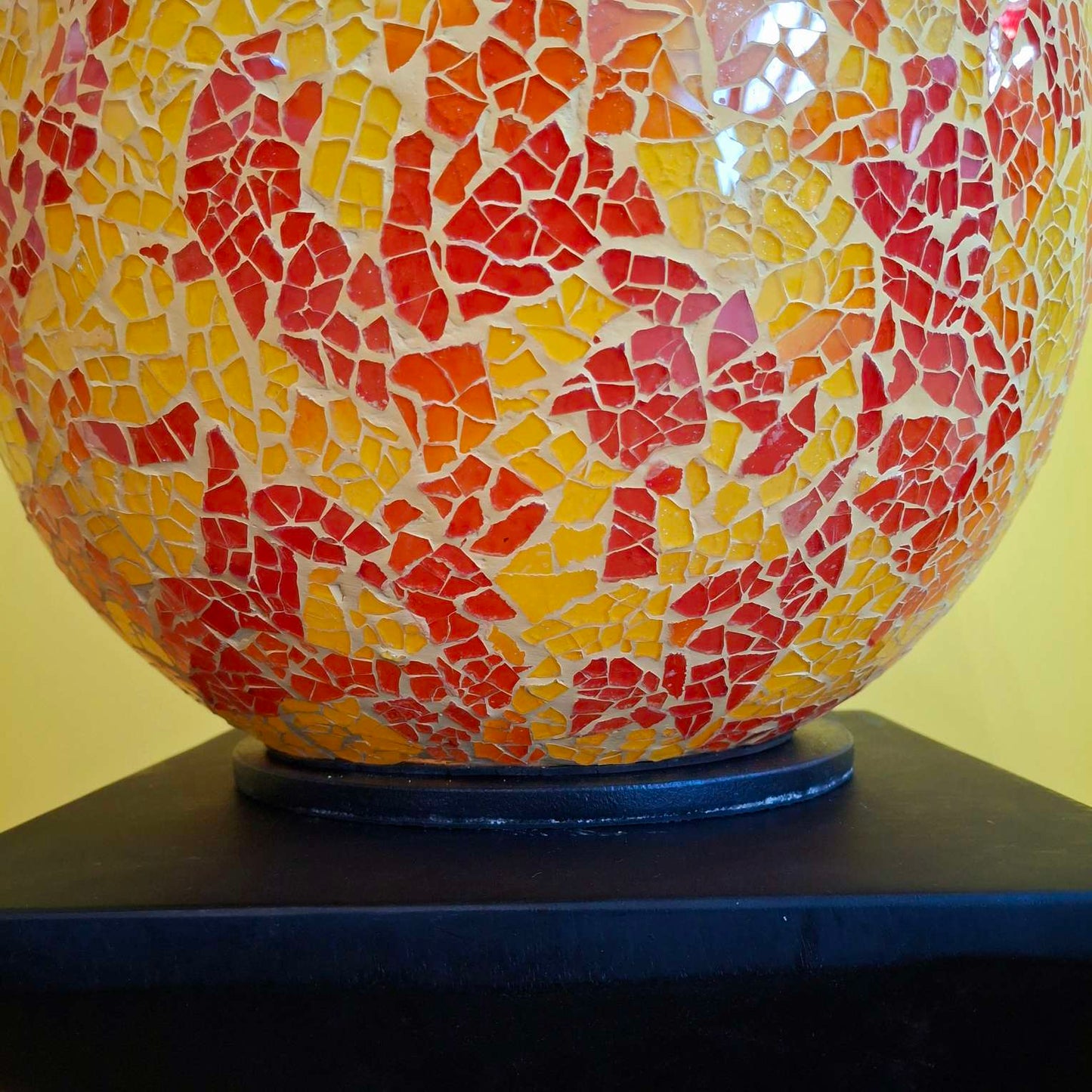 Lampada etnica in mosaico di vetro giallo rosso - ETNICBAY