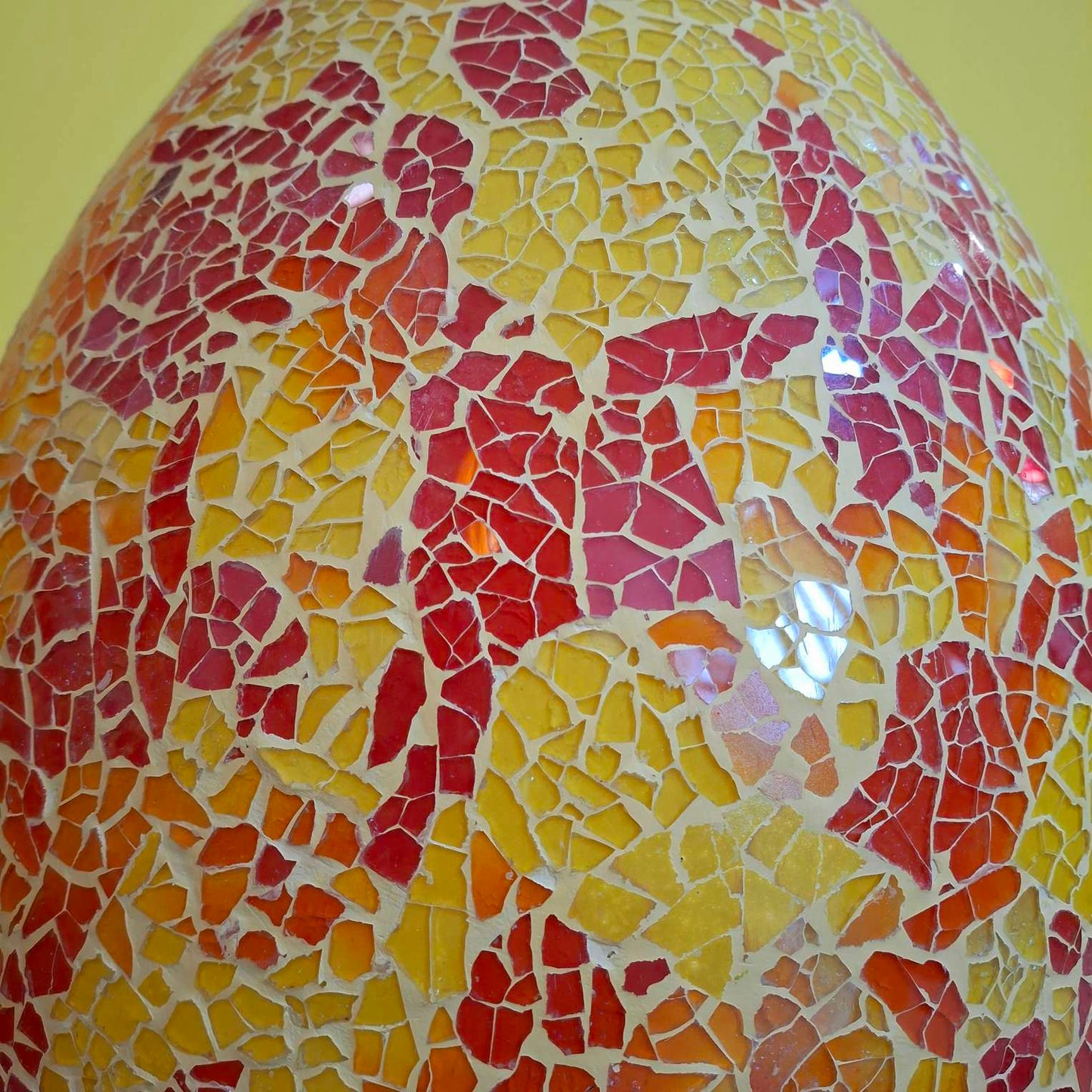 Lampada etnica in mosaico di vetro giallo rosso - ETNICBAY