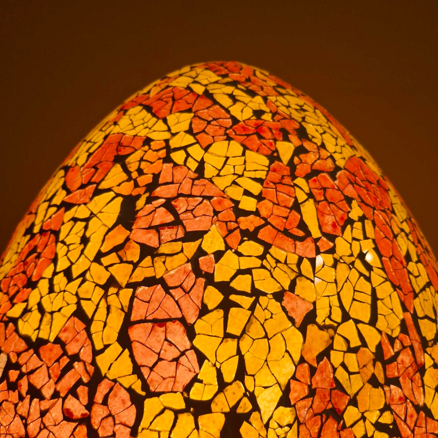 Lampada etnica in mosaico di vetro giallo rosso - ETNICBAY