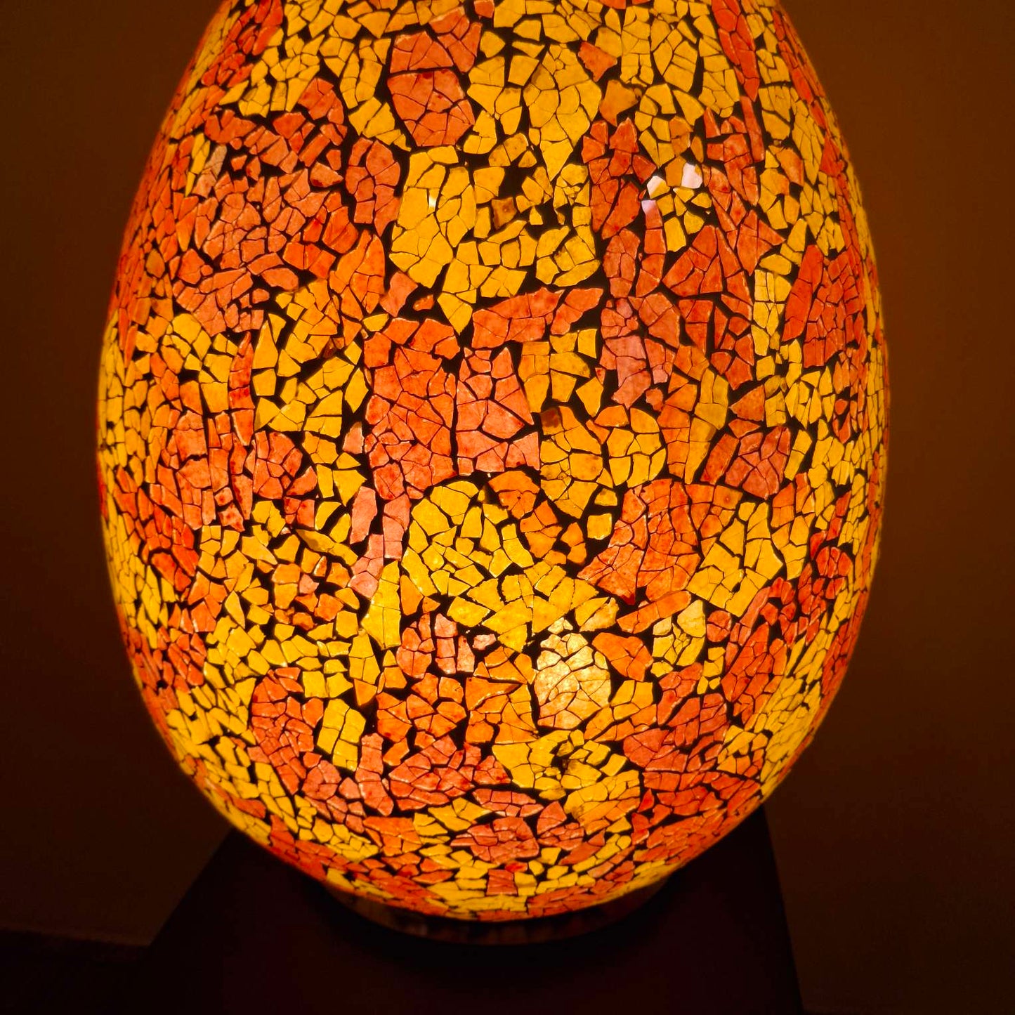 Lampada etnica in mosaico di vetro giallo rosso - ETNICBAY