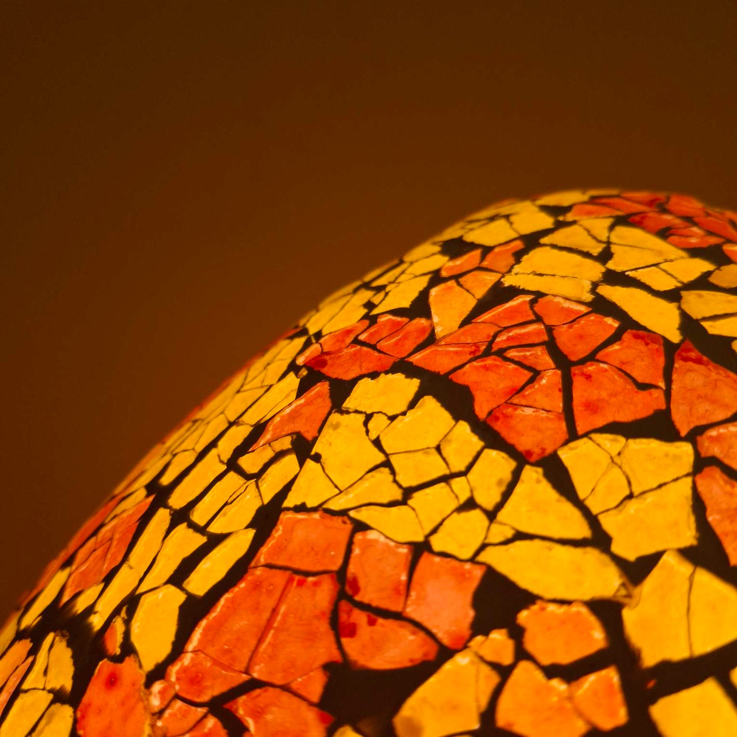 Lampada etnica in mosaico di vetro giallo rosso - ETNICBAY