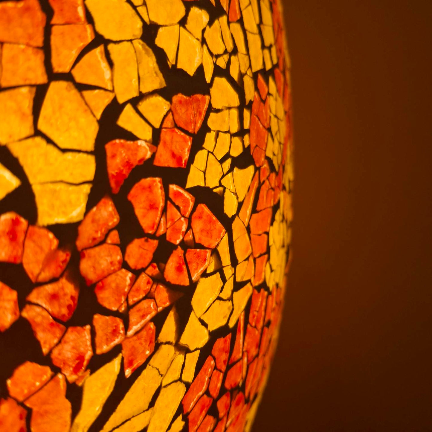 Lampada etnica in mosaico di vetro giallo rosso - ETNICBAY