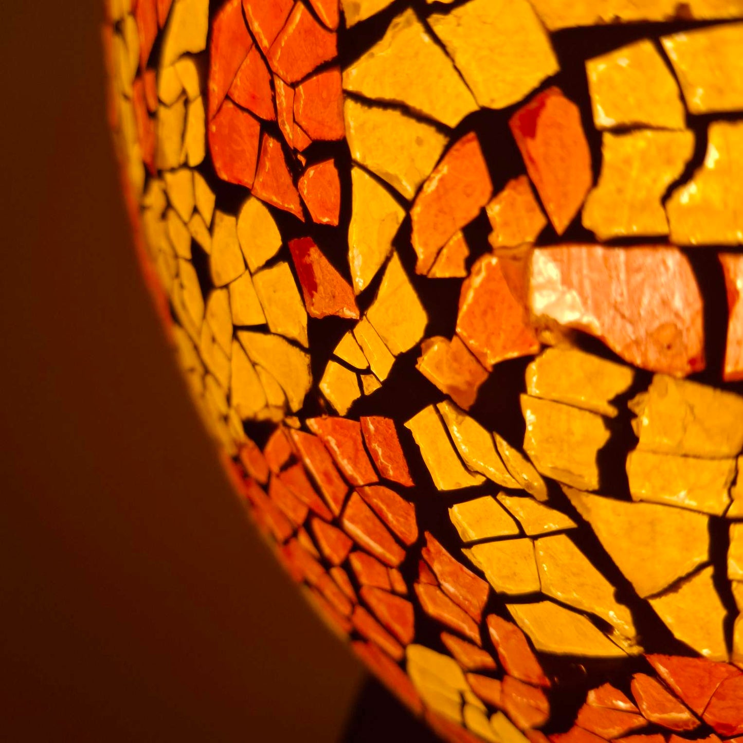 Lampada etnica in mosaico di vetro giallo rosso - ETNICBAY