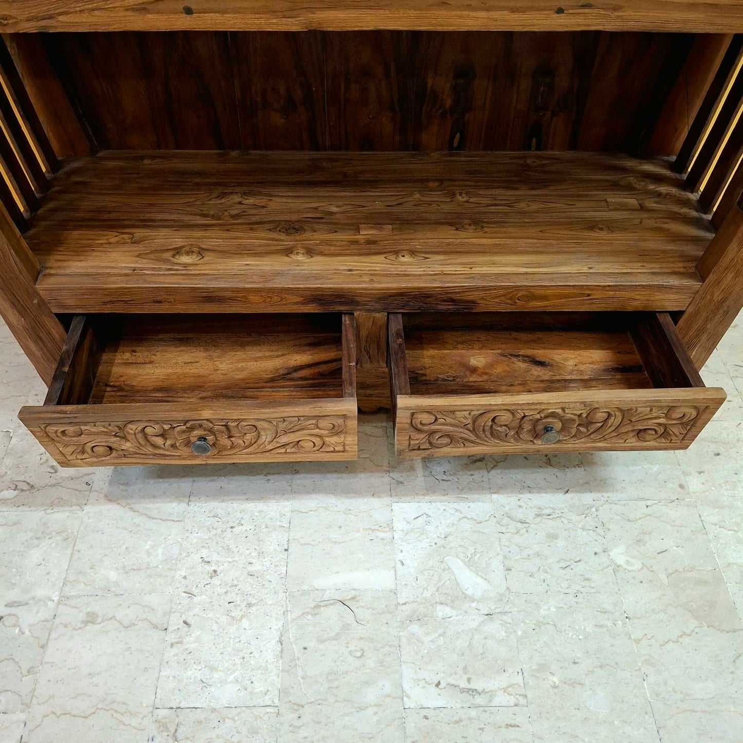 Libreria etnica in legno teak mobile espositore
