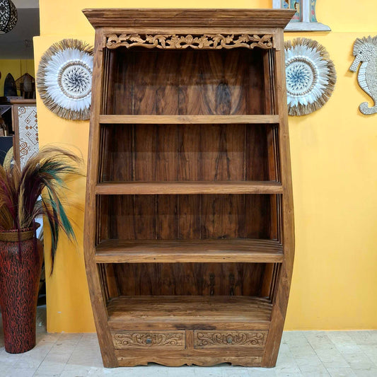 Libreria etnica in legno teak mobile espositore