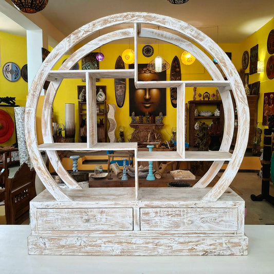 Libreria rotonda mobile etnico da ingresso o studio