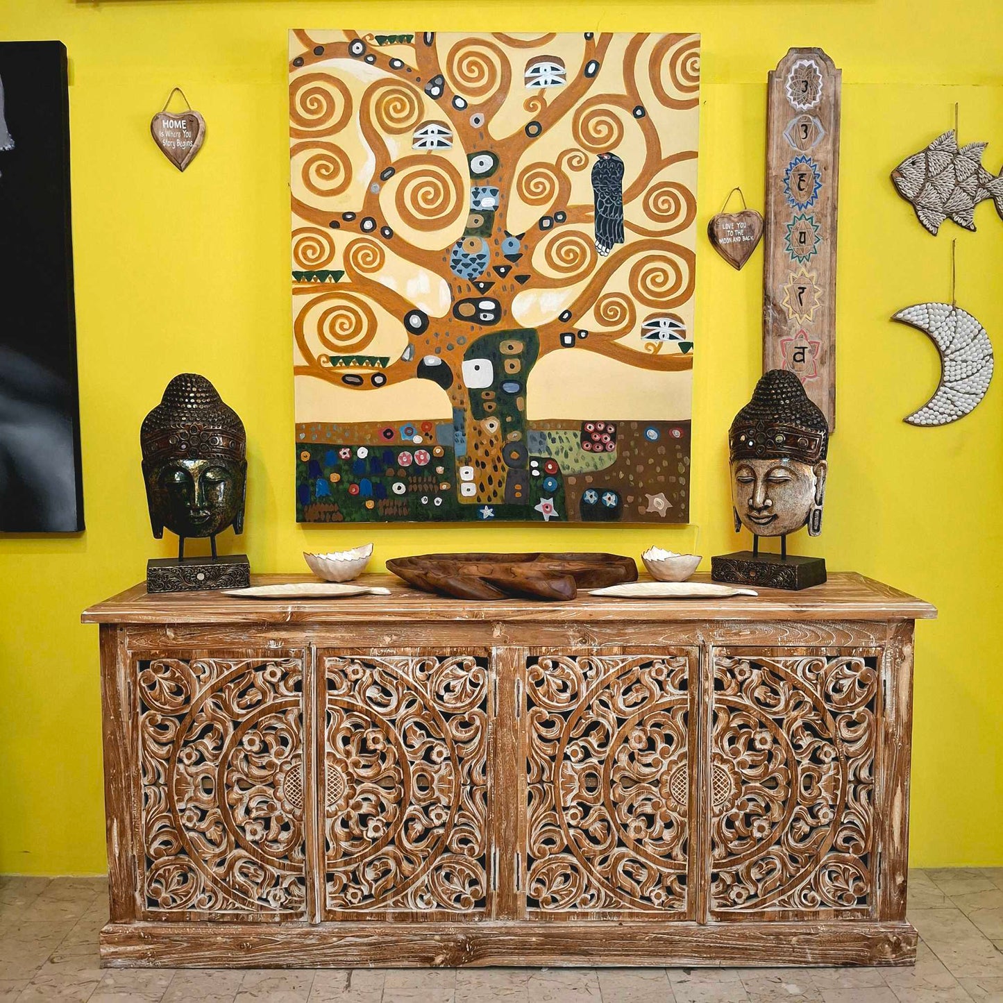 Madia etnica mobile in legno teak buffet shabby chic