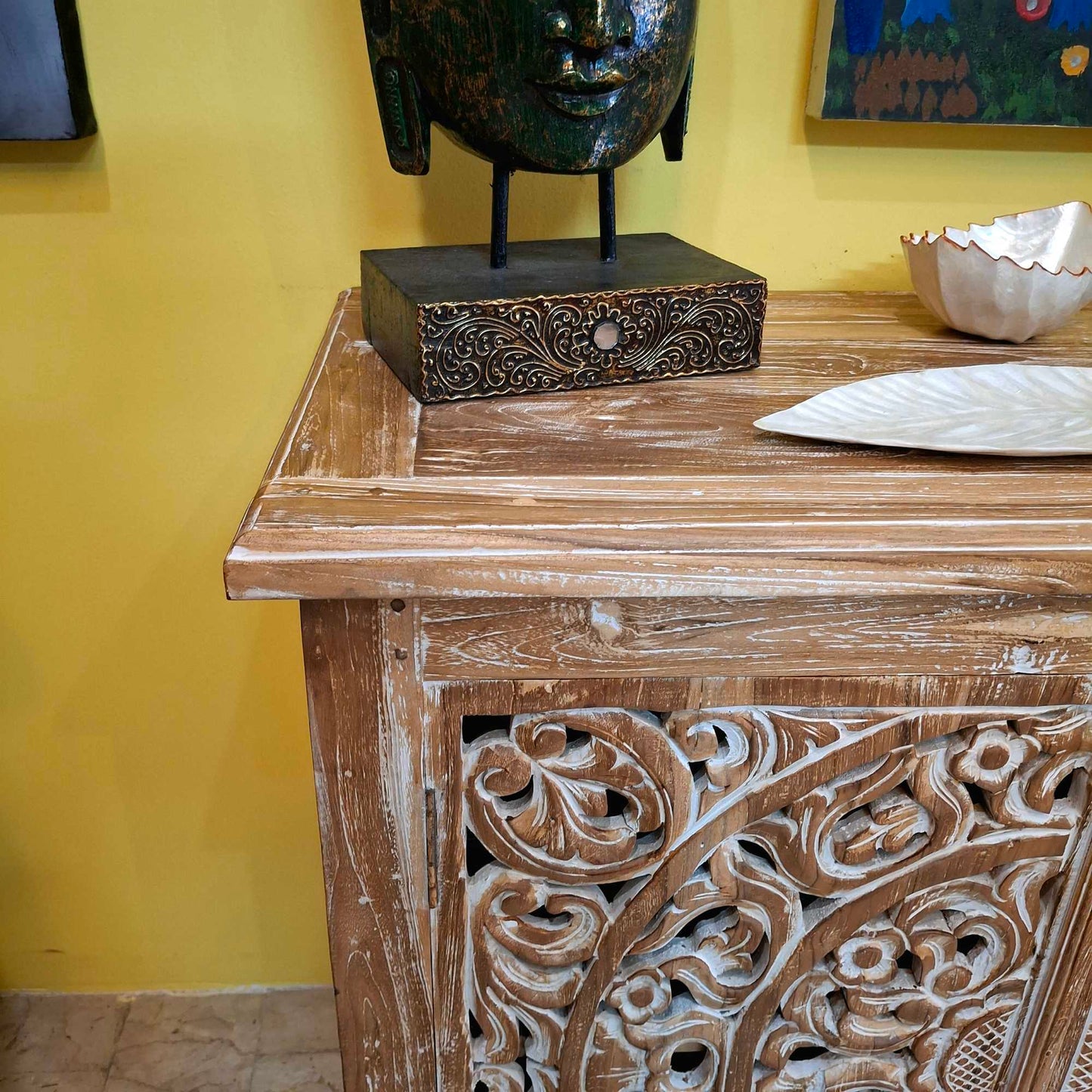Madia etnica mobile in legno teak buffet shabby chic
