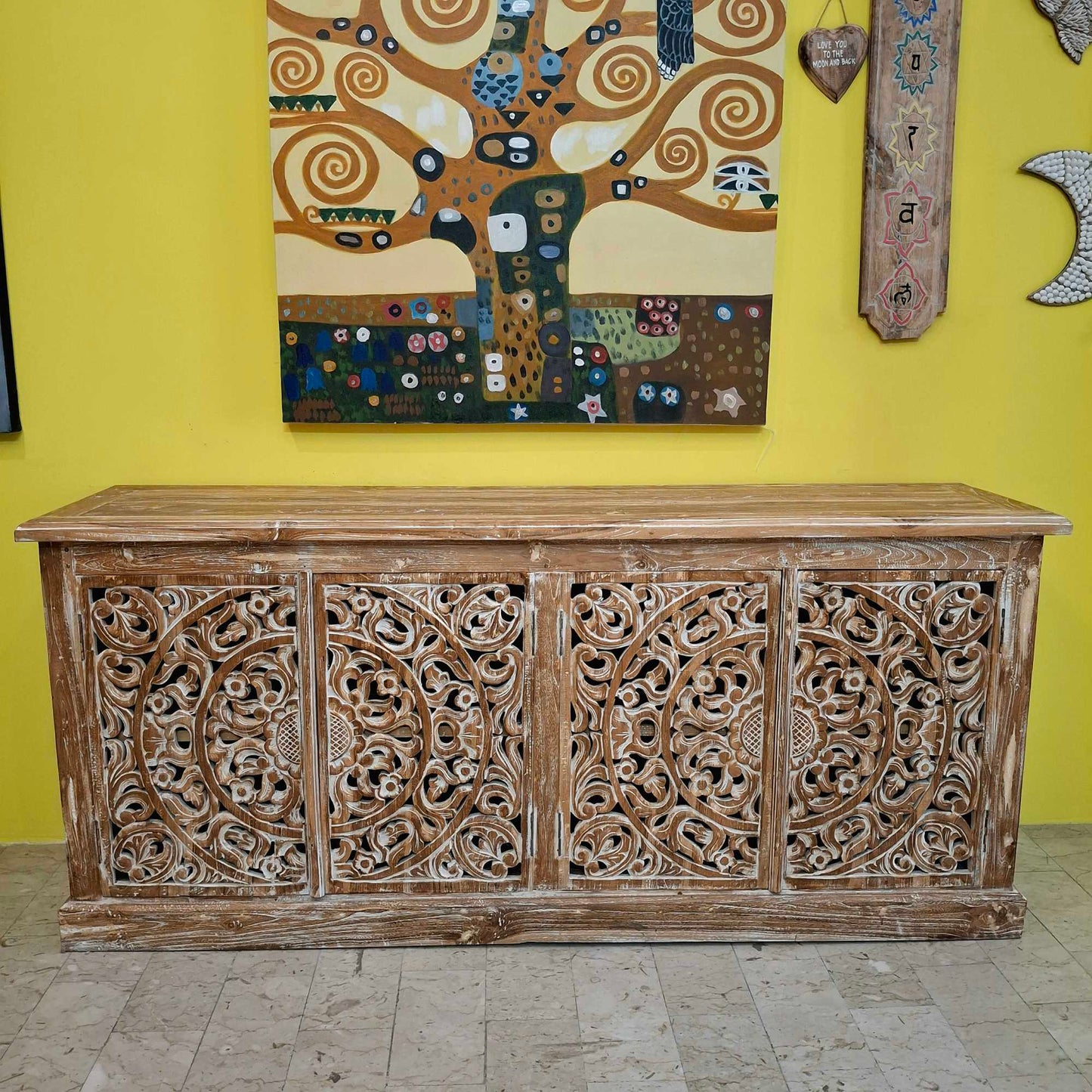 Madia etnica mobile in legno teak buffet shabby chic