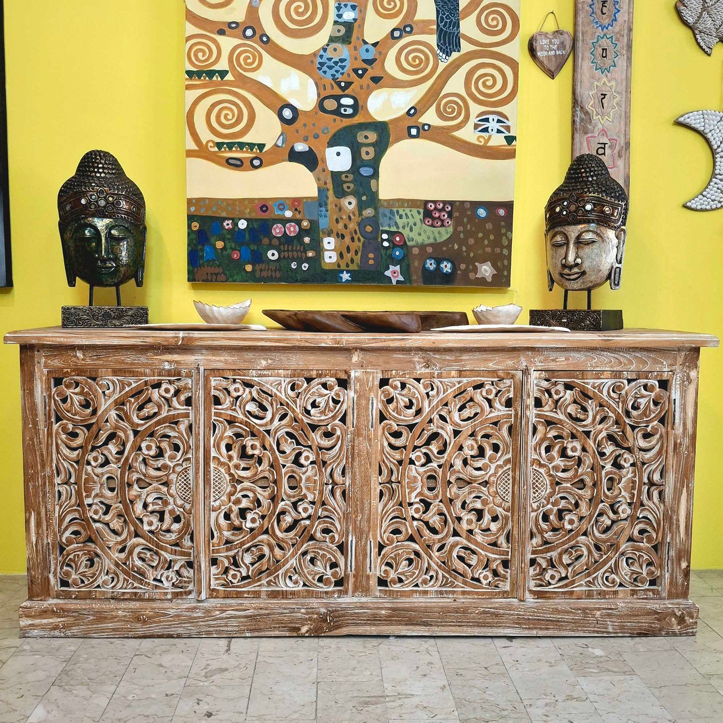 Madia etnica mobile in legno teak buffet shabby chic
