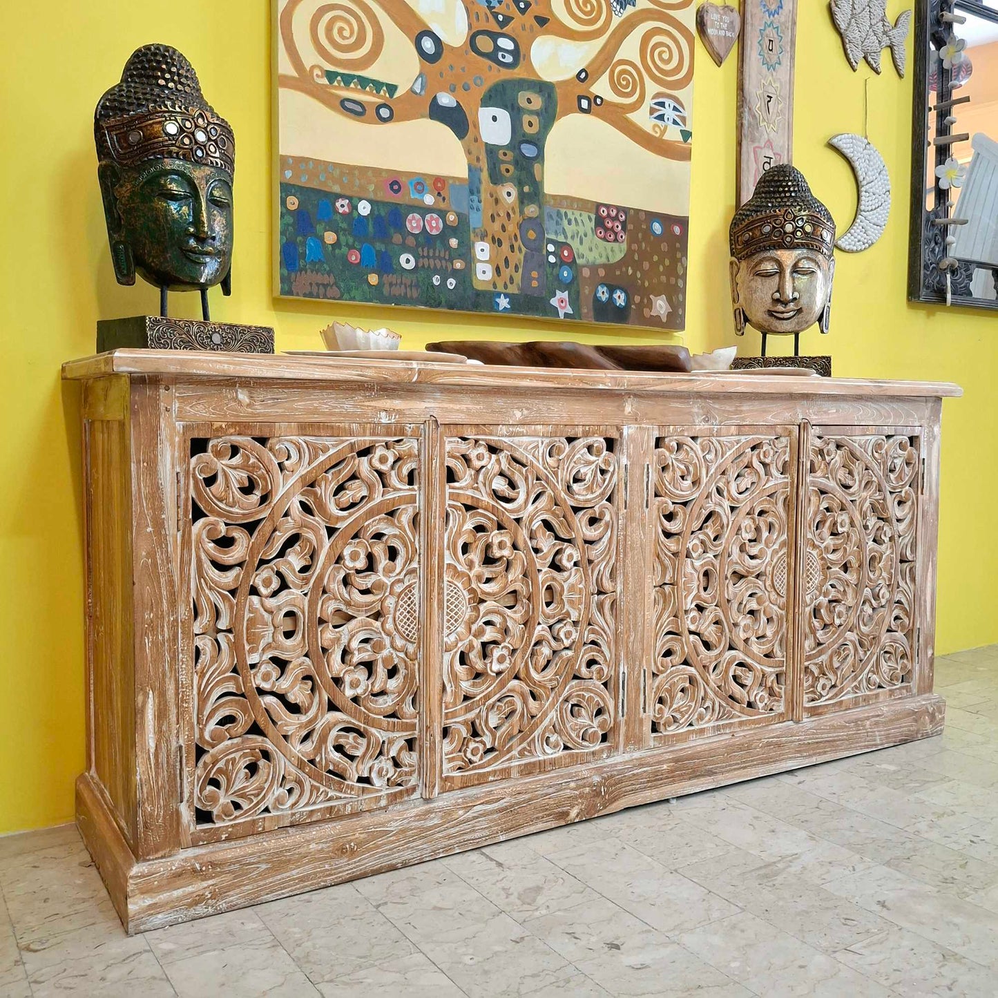 Madia etnica mobile in legno teak buffet shabby chic