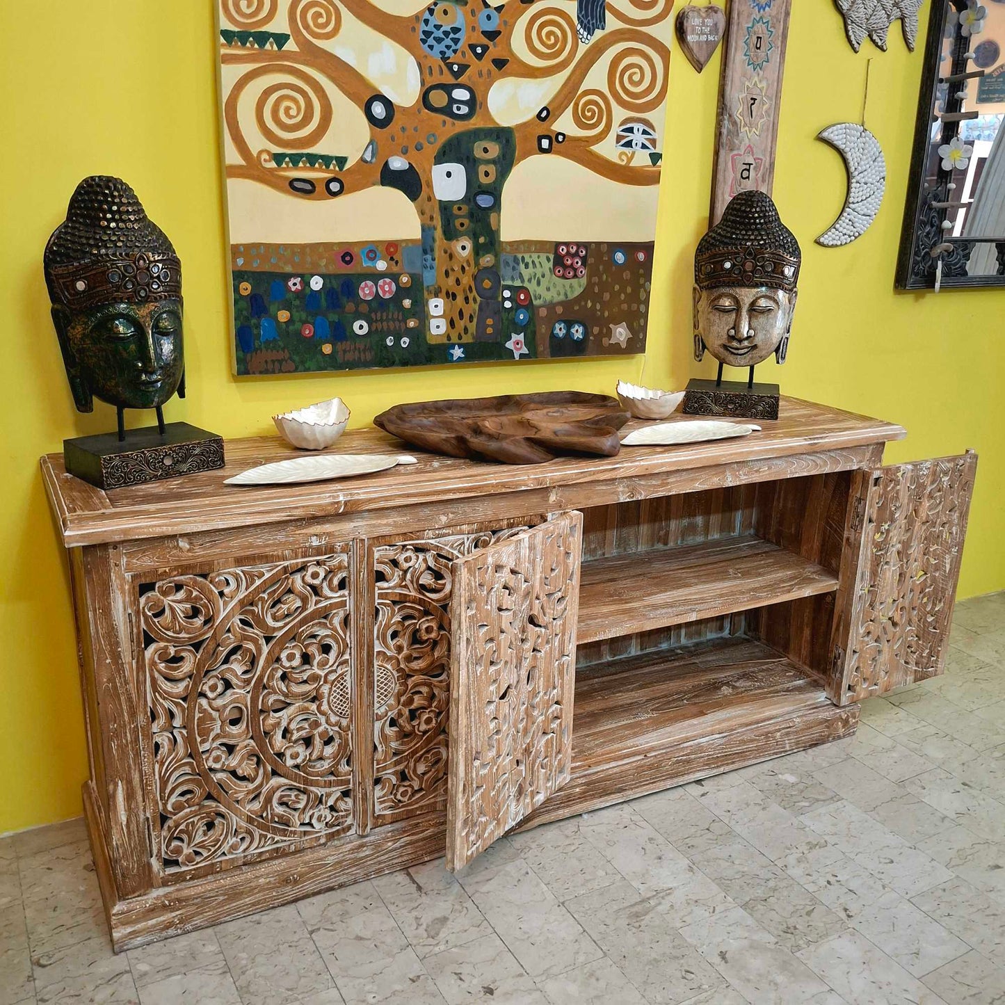 Madia etnica mobile in legno teak buffet shabby chic