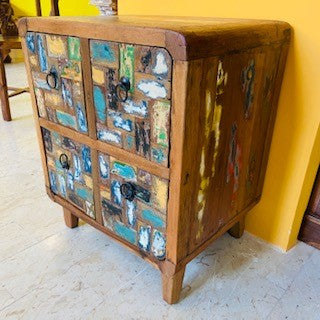 Wabi Sabi bedside table teak wood chest of drawers