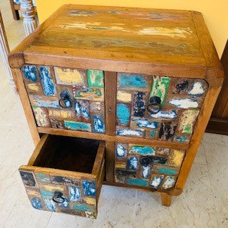 Wabi Sabi bedside table teak wood chest of drawers