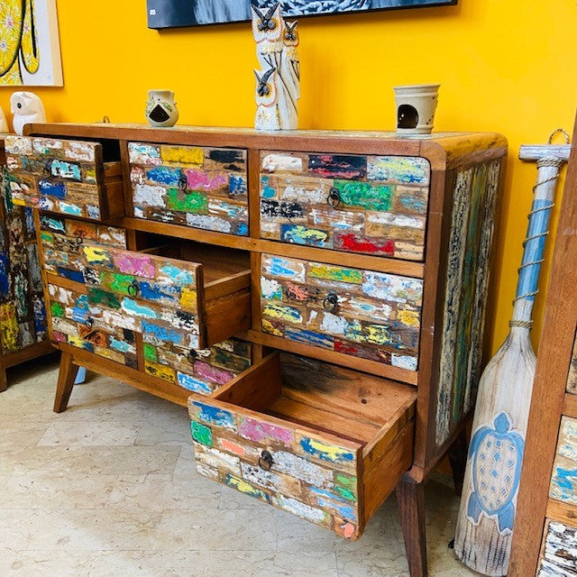 Commode ethnique buffet mobile wabi sabi