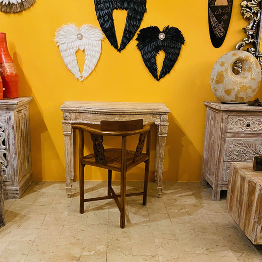 Scrittoio Etnico Teak Scrivania Shabby Coloniale