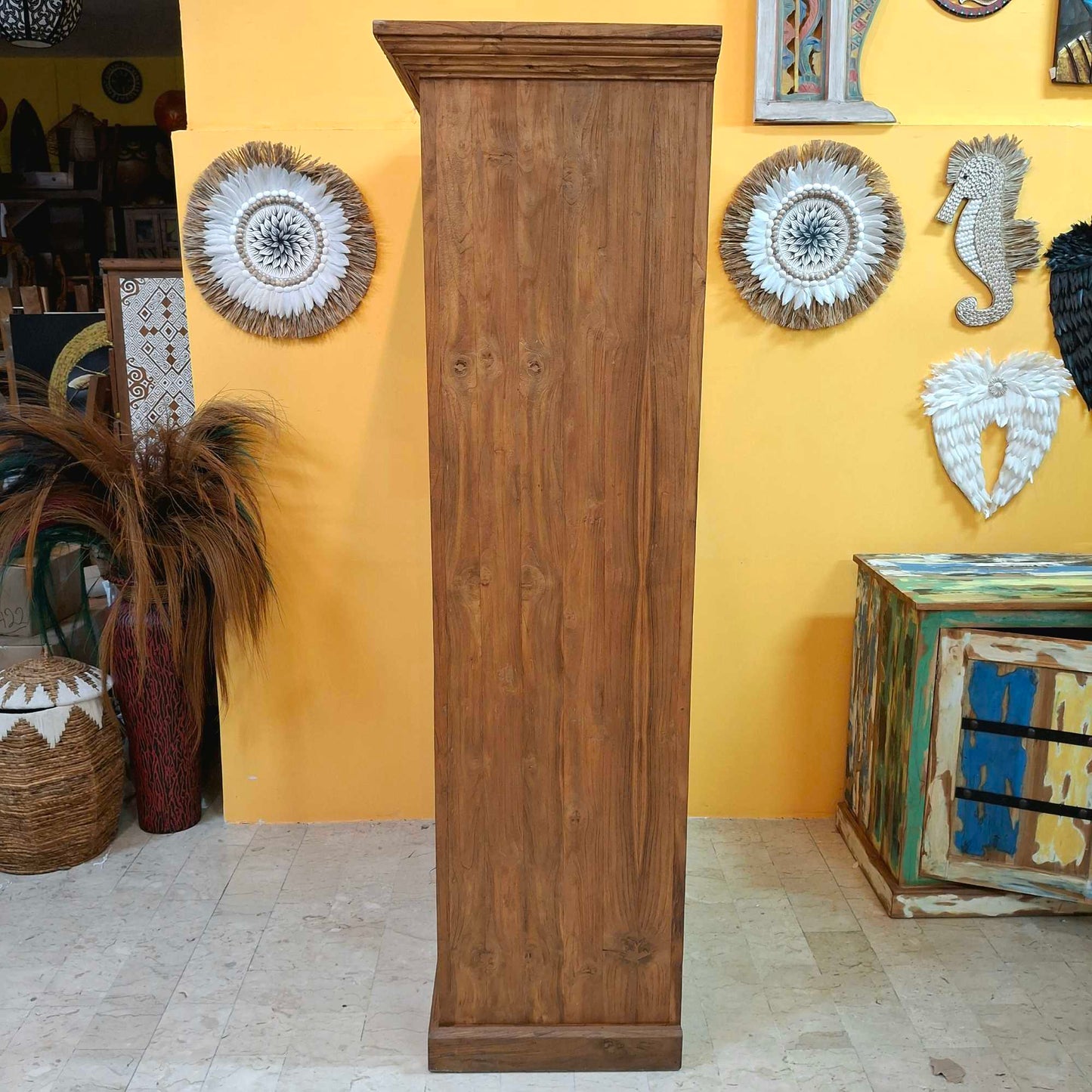 Mobile Credenza etnica in legno teak floreale