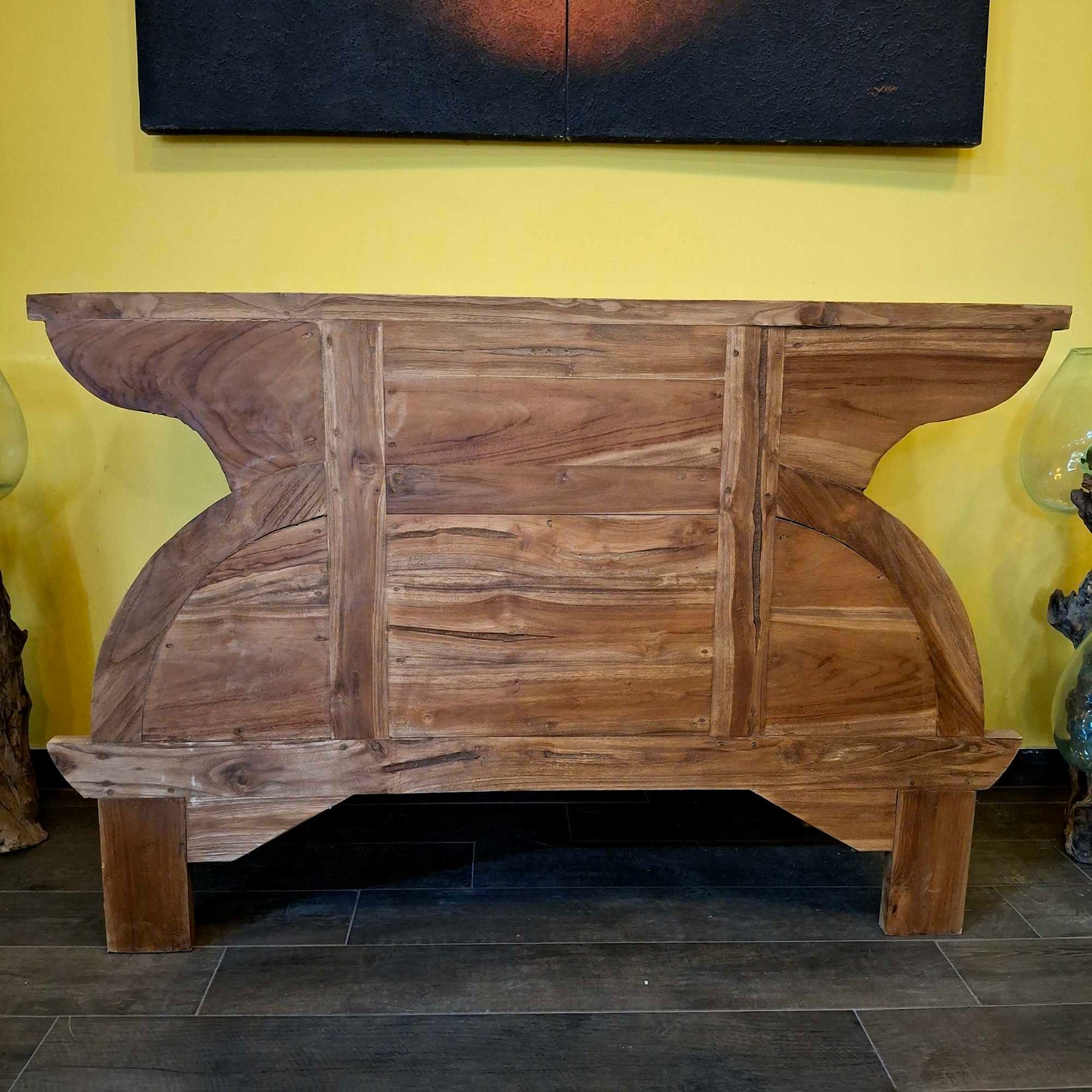 Mobile buffet rustico in legno teak intagliato