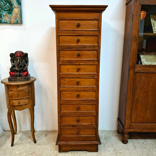 Mobile cassettiera etnica 9 cassetti in legno teak