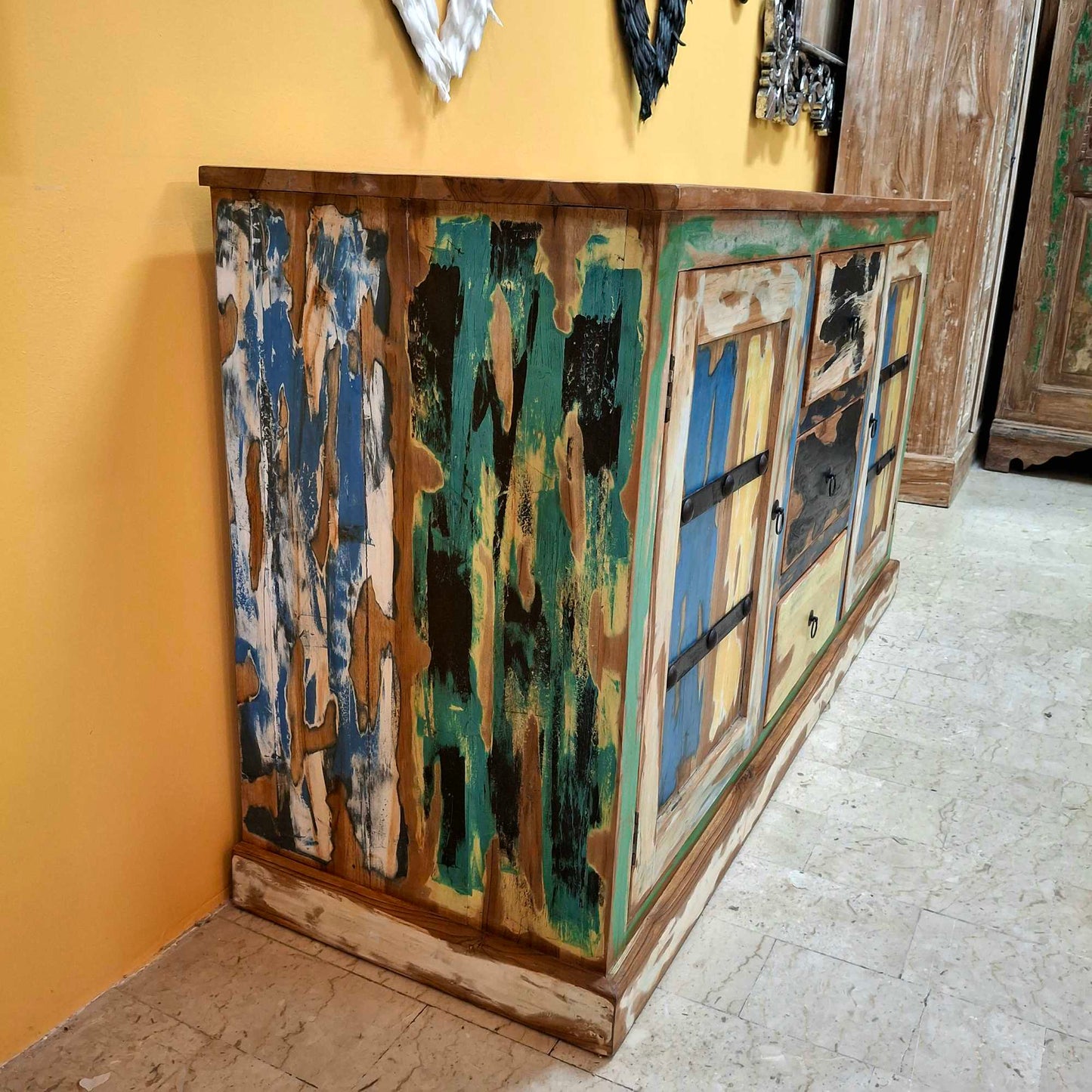 Mobile credenza etnica in legno teak