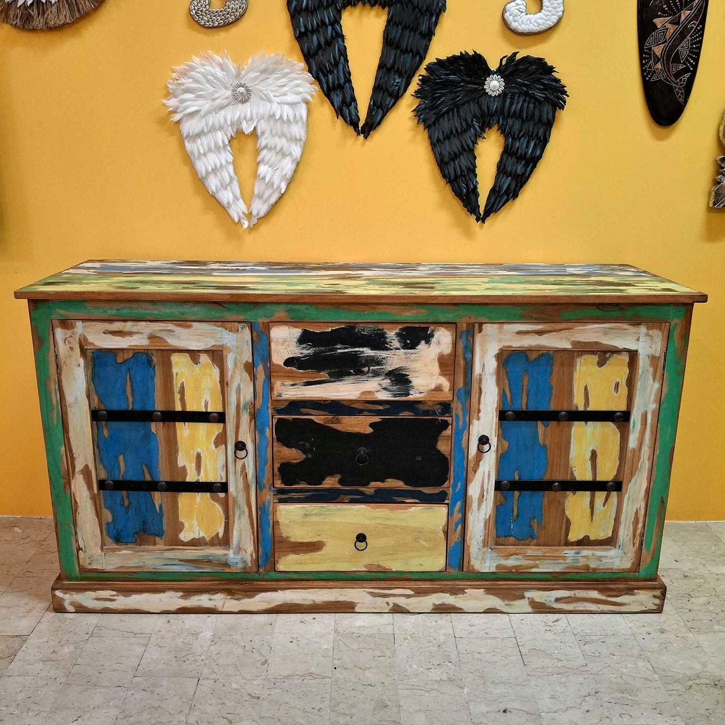 Mobile credenza etnica in legno teak