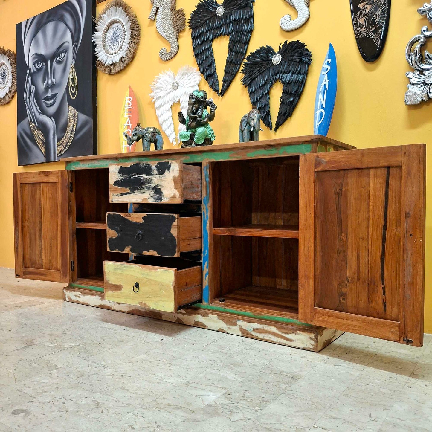 Mobile credenza etnica in legno teak