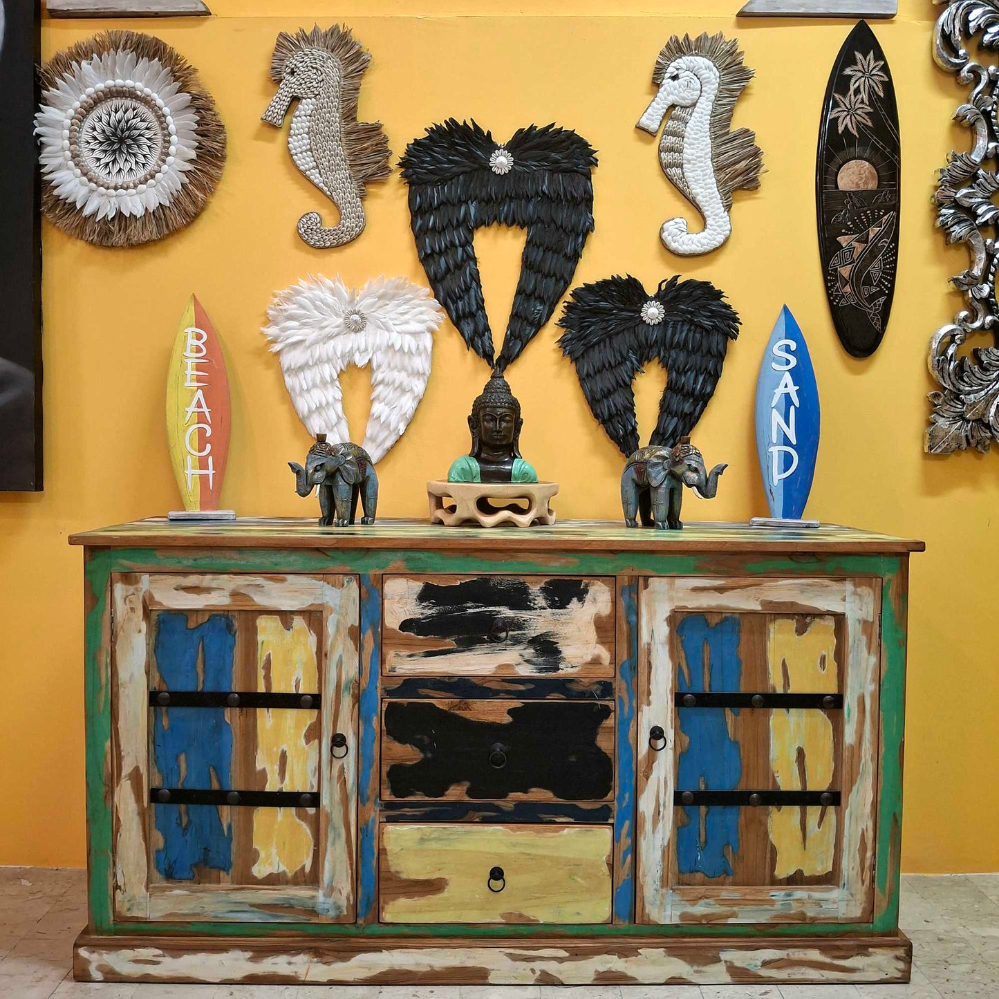 Mobile credenza etnica in legno teak