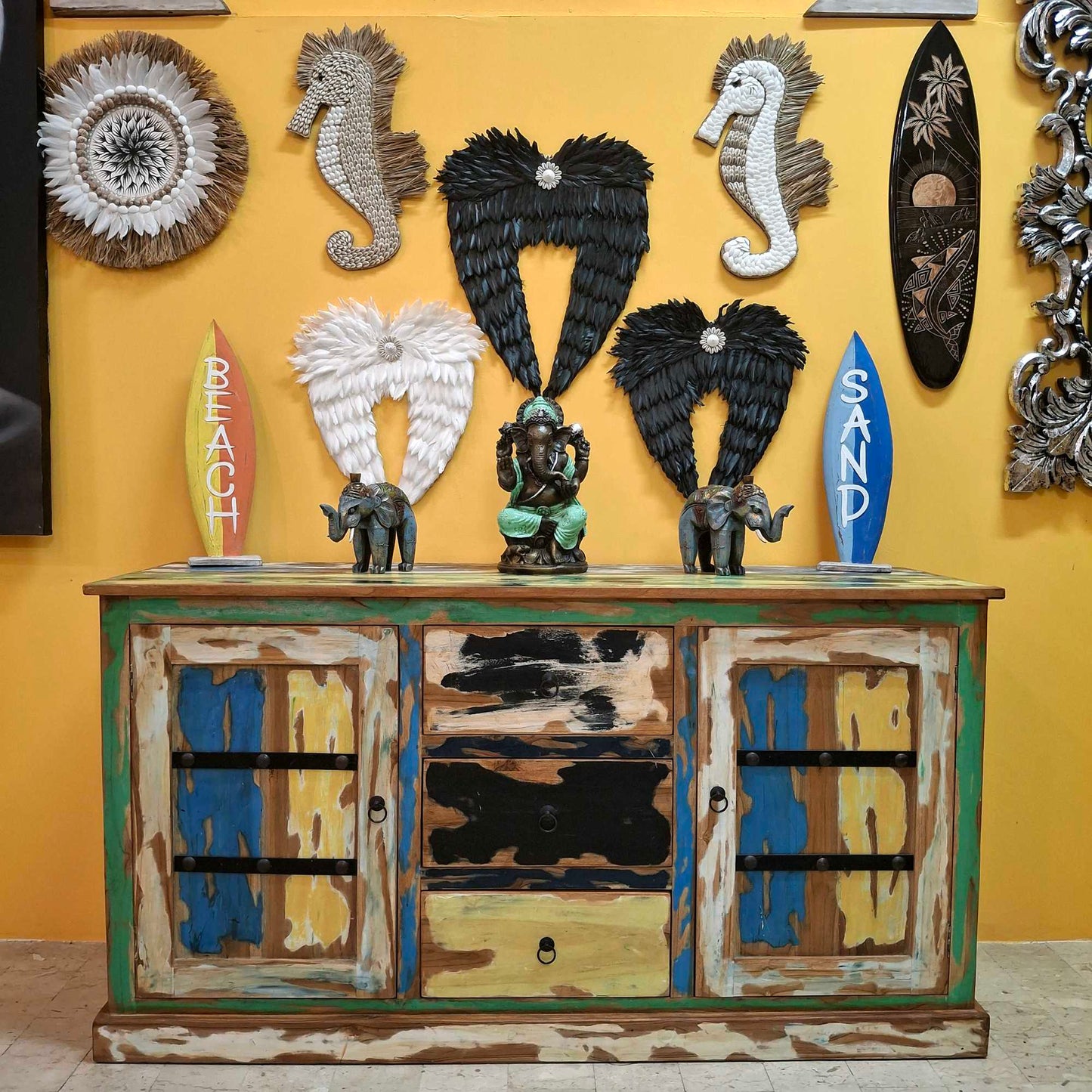 Mobile credenza etnica in legno teak