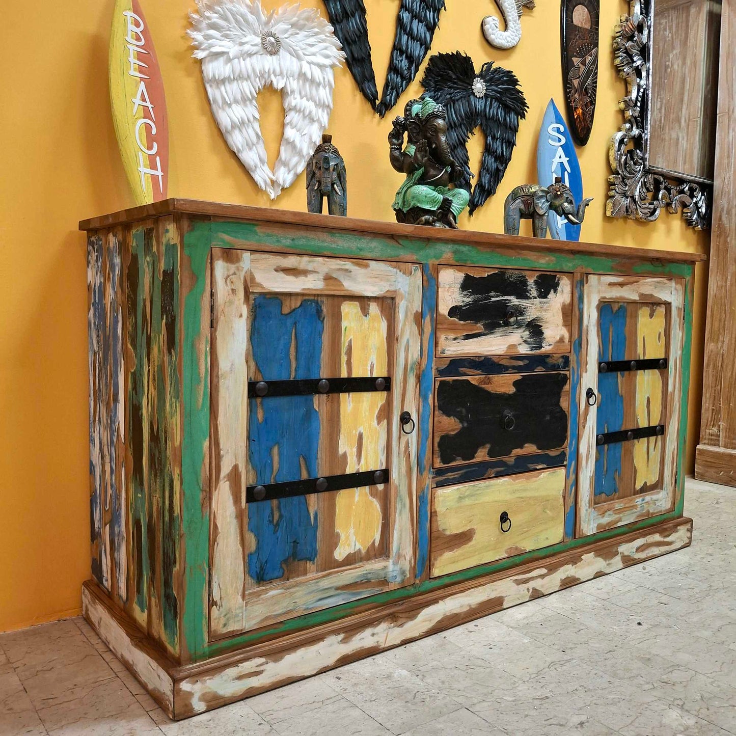 Mobile credenza etnica in legno teak