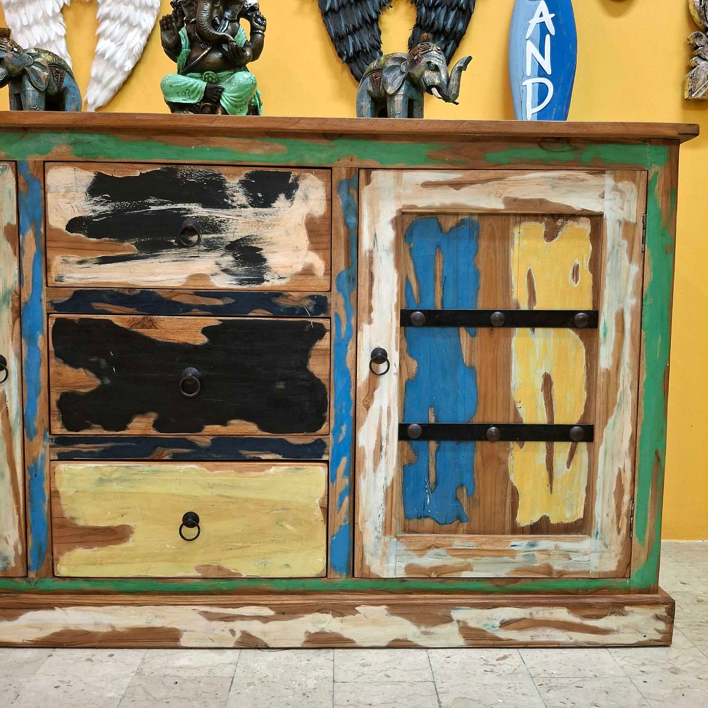 Mobile credenza etnica in legno teak