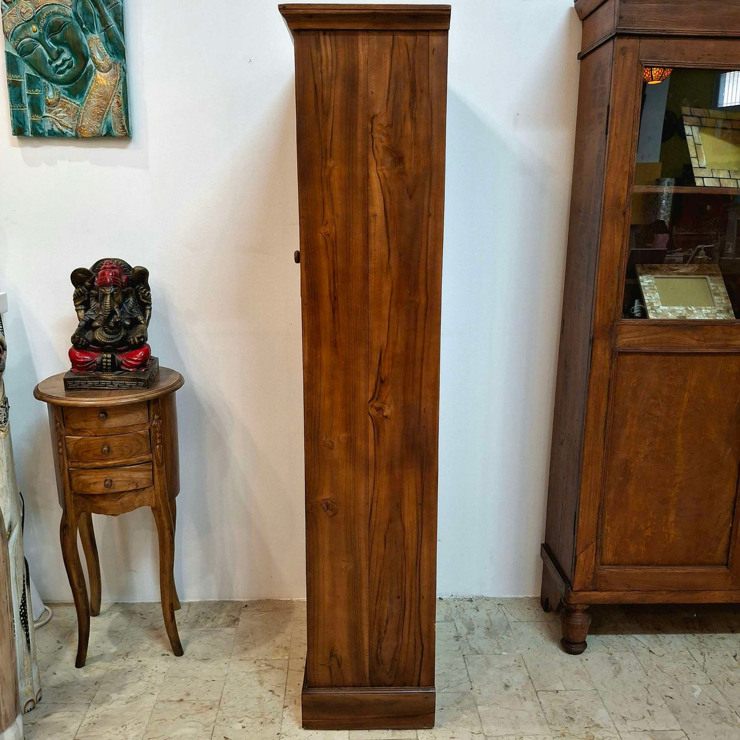 Ethnic mobile wine cellar holder for bottles and glasses